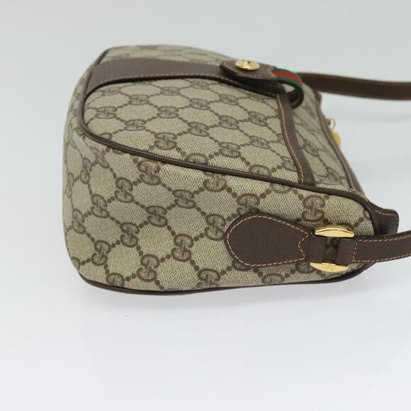 GUCCI GG Supreme Web Sherry Line Bag Pvc Brown Gold 89 02 032 - Picture 5 of 16